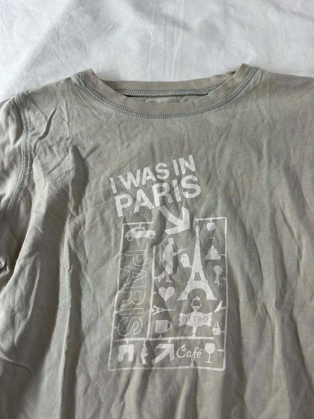Gray t-shirt with i was in paris print – photo 3